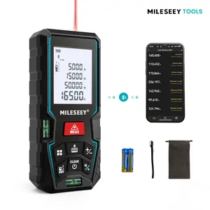 Mileseey D5T Laser Measure 165 Feet with 2 Bubble Levels ±1/16 inch Accuracy Unit Switching Backlit LCD Pythagorean Mode Supports Mobile App Laser Measurement Tool
