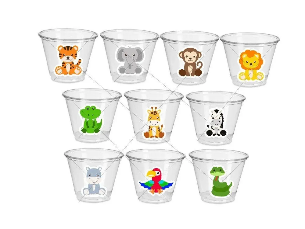SAFARI PARTY CUPS Safari Birthday Cups Safari Birthday Safari Party Safari Decorations Safari Baby Shower Safari Favors
