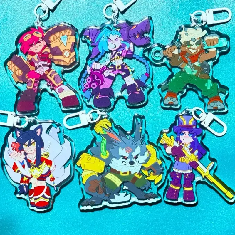 League of Legends/Arcane Acrylic Keychains - Bag Charm, Bold Statement, EDC, Keychain Charm Accessories, Acrylic Keychain Keychains, Bag Charm Keychains