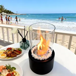 Desktop Fireplace Decor, Real Fire Furnace, Mini Tabletop Fire Pit, Home Garden Party Heater, Indoor Outdoor Use, Non-Electric Heating