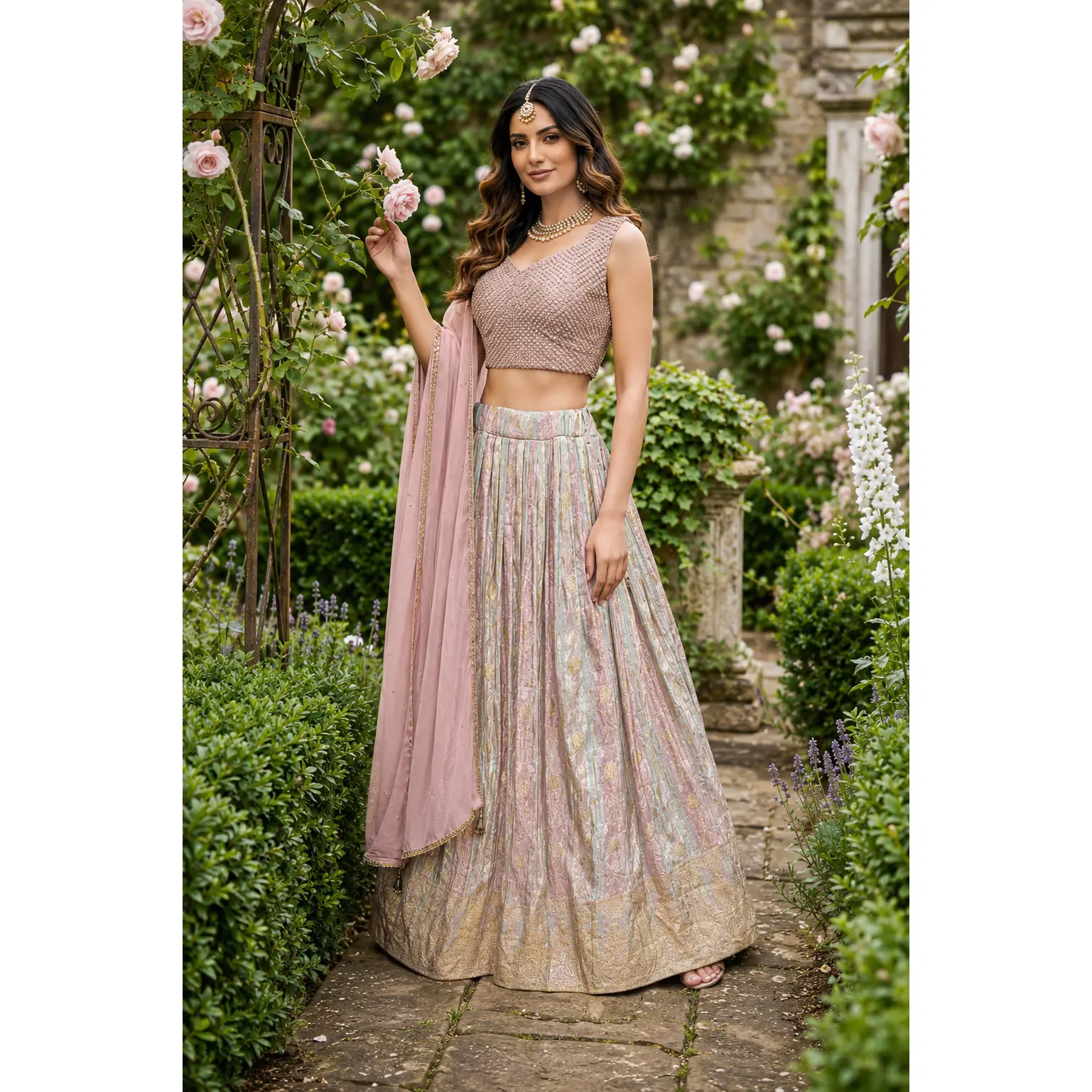 Blush Serenity 3-Piece Lehenga Set