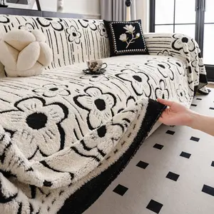 Modern Art Floral Sofa Cover, Sofa Slipcover, Thickened Warmth, All-Season Comfort, Decorative Throw Blanket, Multiple Sizes Available