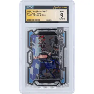 Tama Tonga WWE Autographed 2024 Panini Prizm #41 CGC Fanatics Witnessed Authenticated 9/10 Card - Fanatics Authentic Certified