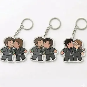 The Pitt Acrylic Couple Keychains - Cute Anime Character Key Charm - Kawaii Bag Accessory Colorful Keyring - Cute Characters, Kawaii Bag Charm for Keys, Backpack & Gifts, Collectible Fan Accessory, Aesthetic Game Merch!