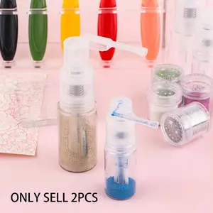 2pcs Easy-Fill Glitter Spray Bottle, Versatile Dispenser Bottle, Unique Pump Design, Refillable Design, Durable Plastic, for Dry & Liquid Adhesives, Ideal for Art, Crafts, Sewing, Painting Supplies