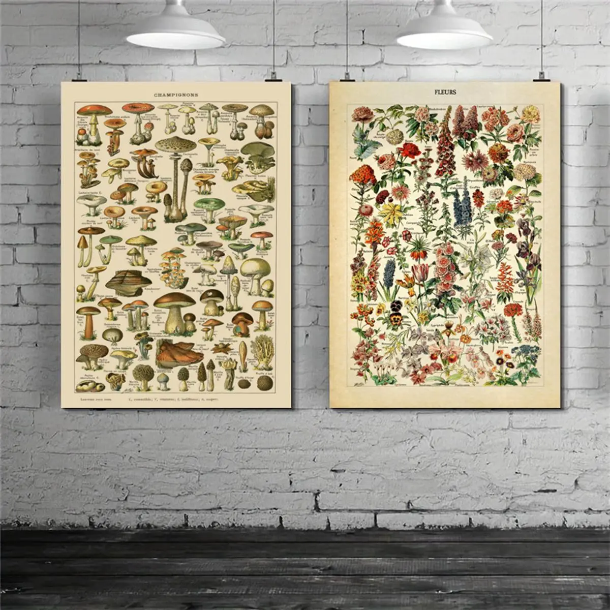 Vintage Mushroom & Plant Pattern Artistic Unframed Painting, 1 Count Wall Art Canvas Printing, Wall Art Decor for Home Living Room Bedroom Kitchen Above Bed Wall Decor, Ornaments