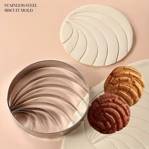 1pc Layered Round Cookie Cutter Set, Stainless Steel Food Grade Biscuit Mold for Kids DIY Baking, Holiday Cookie Decor Tool Home Kitchen
