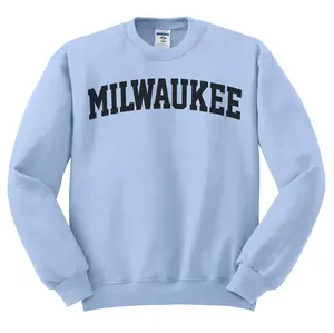 Milwaukee Sweatshirt, Collegiate Text, Wisconsin Sweatshirt, Milwaukee WI Crewneck Sweater, University State Inspired