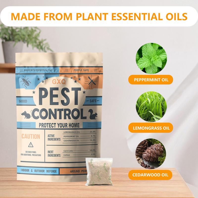 Rodent Repellent, 10-Pack - Suitable for Indoor and Outdoor Use, Natural Peppermint Scent, Repels Rats, Cockroaches, and Mosquitoes, the Ideal Choice for Household Pest Control.