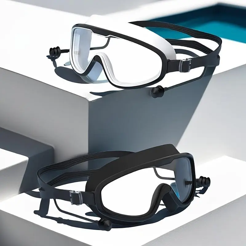 Adult swimming goggles with ear protection function - adjustable shoulder strap, comfortable fit and clear view - suitable for swimming in ponds, lakes and oceans - unisex swimsuit universal goggles Swimming Gear