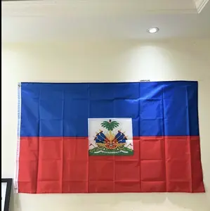 Haiti National Flags ,90 x 150cm Polyester Dey Sublimsation  Print Banner Header Tape For Festive & Home Decor
