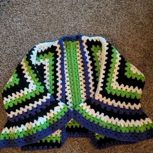 Crochet Cardigan - Colorful Striped Design, Soft and Cozy, Perfect for Layering, Women's Fashion