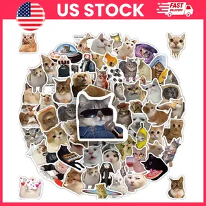 100 Pcs Cat Stickers, Cute Kitten Vinyl Decals, Funny Cat Meme Stickers for Laptop, Water Bottle, Phone, Luggage, Journal, Scrapbook, Skateboard, Waterproof, Scratch Resistant, Fade Resistant, Back to School, Party Favors, Holiday Gifts, Stocking Stuffers