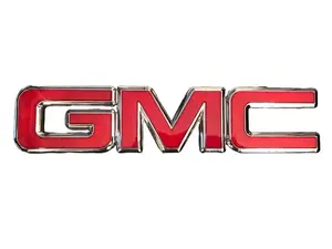 GMC OEM Front Grille Emblems Red & Black Chrome Sierra Yukon Savanna 22881265