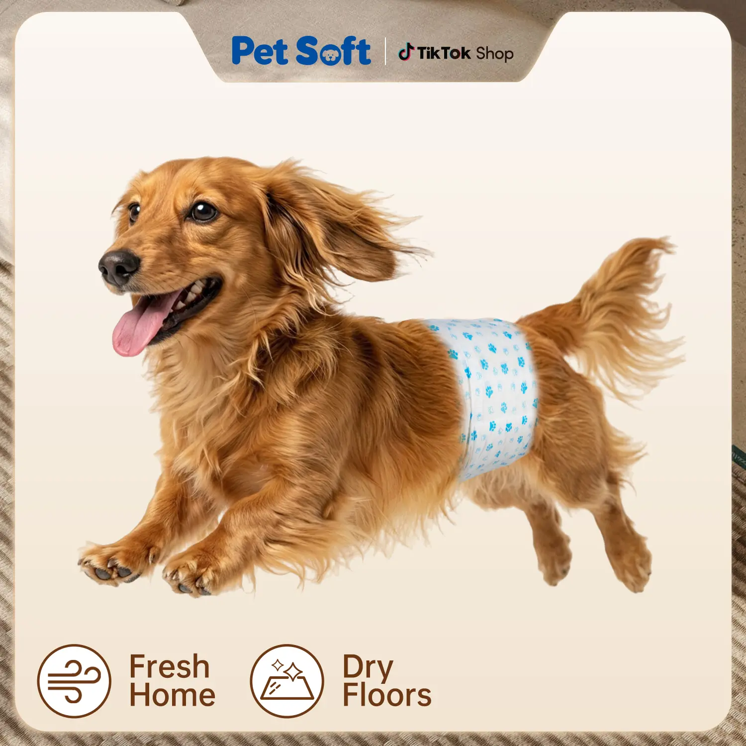 Pet Soft Disposable Male Dog Wraps - Dog Diapers for Male Dogs, Puppy Diapers 12pcs Small