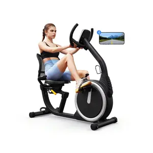 Exercise Bike Indoor Recumbent Exercise Bike Stationary with Adjustable Seat and 8 Resistance Level Seat Height Adjustment