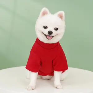 Plush-Lined Fashion Pet Sweater Hoodie with Wings Hat, Red Winter Wear for Small Breeds (Bichon, French Bulldog, Cats) for Christmas Party