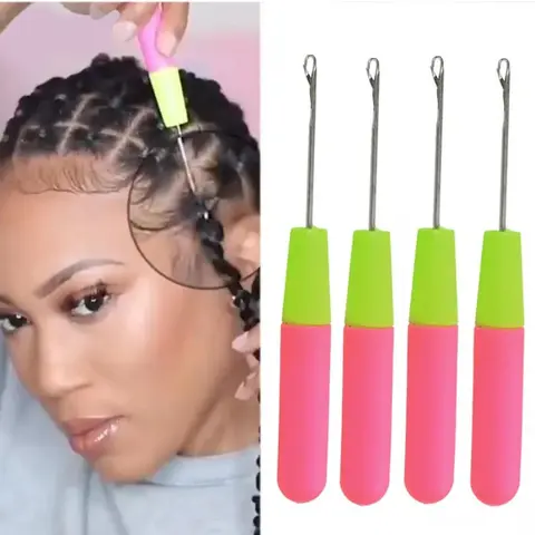 4pcs Wig Hook Needles, Hair Extension Needle Latch Crochet Hook, Hair Salon Repair Tools Braid Craft Tools & Accessories, Hair Salon Supplies