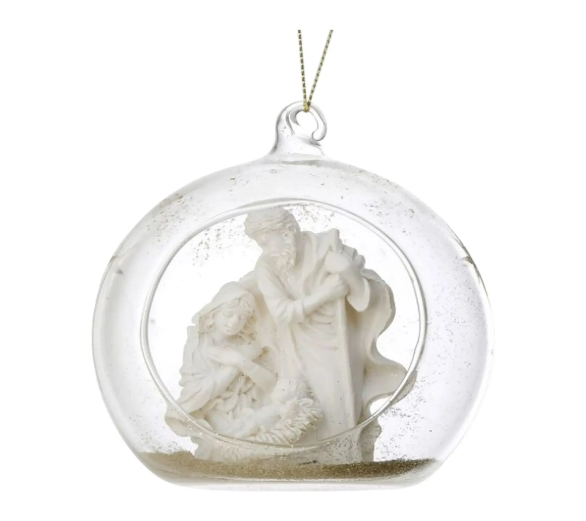 RC Home Decor -4" Holy Family Nativity Glass Ball Ornament