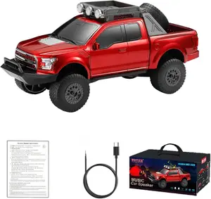 WS-589 Rugged Pickup Truck Bluetooth Replica Speaker – Portable Audio with TWS, LED Party Lights & HD Stereo | Unique Surprise Gift for Music & Truck Lovers(Red)