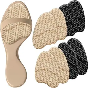 2 Pairs Invisible Metatarsal Foot Pads, Soft Anti Slip Ball of Foot Cushion Heel Inserts, Comfort Shock Relief Shoe Insoles, Pain Relief Cushion Pads for Women High Heels Daily Walking Use