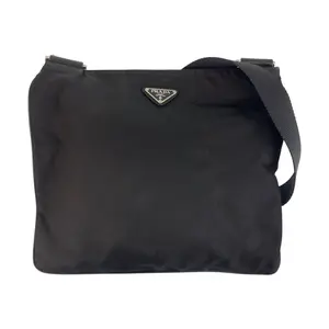Pre-owned PRADA Nylon Shoulder Bags Tessuto Triangle Logo Plate Shoulder Bag