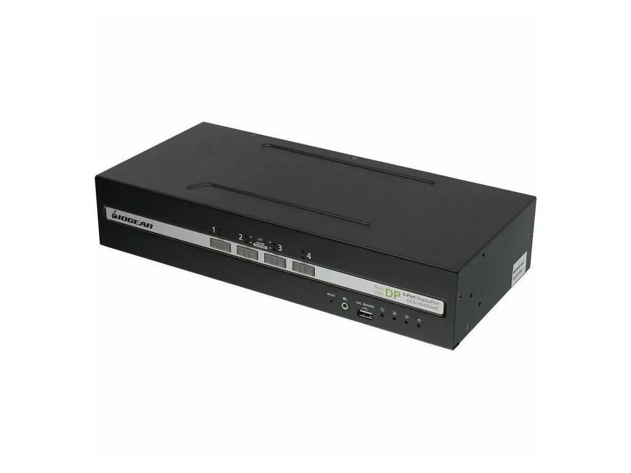 IOGEAR Universal 4-Port Dual View DisplayPort/HDMI Secure KVM Switch Set w/Audio and CAC Support - 4 Computer - 1 Local User - 3840 x 2160 - 50 Hz, 60 Hz - 11x USB - 10x DisplayPort - GCS1424TAA4C-UN