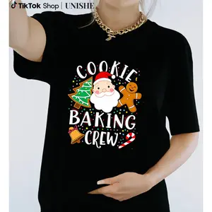 Festive Holiday Cookie Baking Shirt – Soft 180g Crew Neck, Unisex Casual Christmas Tee