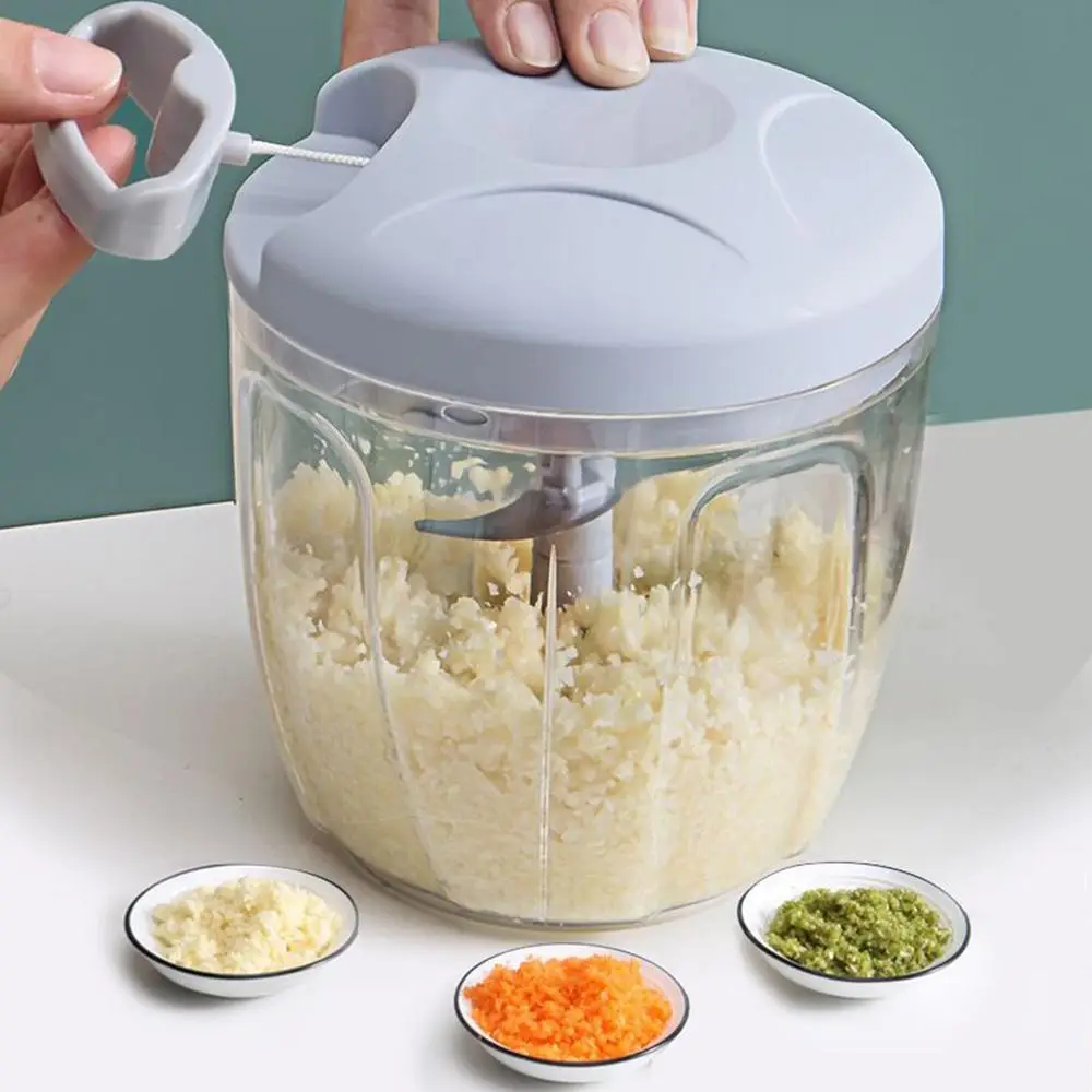 【Clearance】 Pull String Garlic Mincer, Mini Chopper Can for Garlics, Manual Food Chopper, Garlic Crusher, Chili Chopper, Meat Grinder Vegetable Cutter