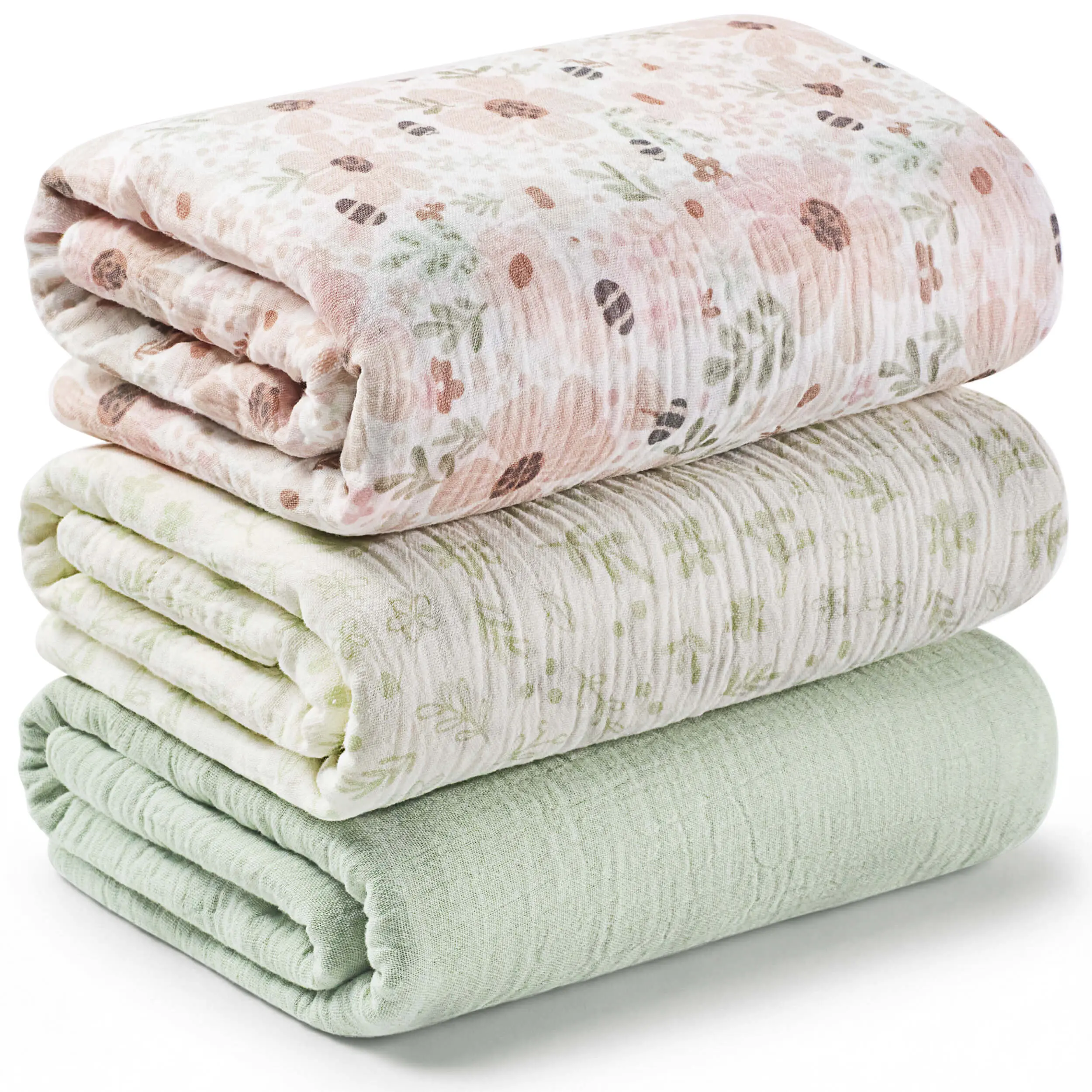[Registry Favorite] KeaBabies 3-Pack Lyra Muslin Swaddle Blankets Soft, Breathable Comfort for Restful Sleep, Swaddling & Everyday Use