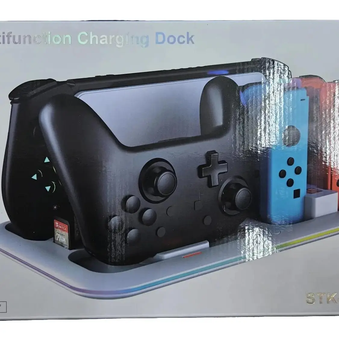 New Polyvinyl Chloride (PVC) Multifunction Charging Dock for Nintendo Switch, White, Dual-Port LED Indicator, Compact Design, Efficient Charging