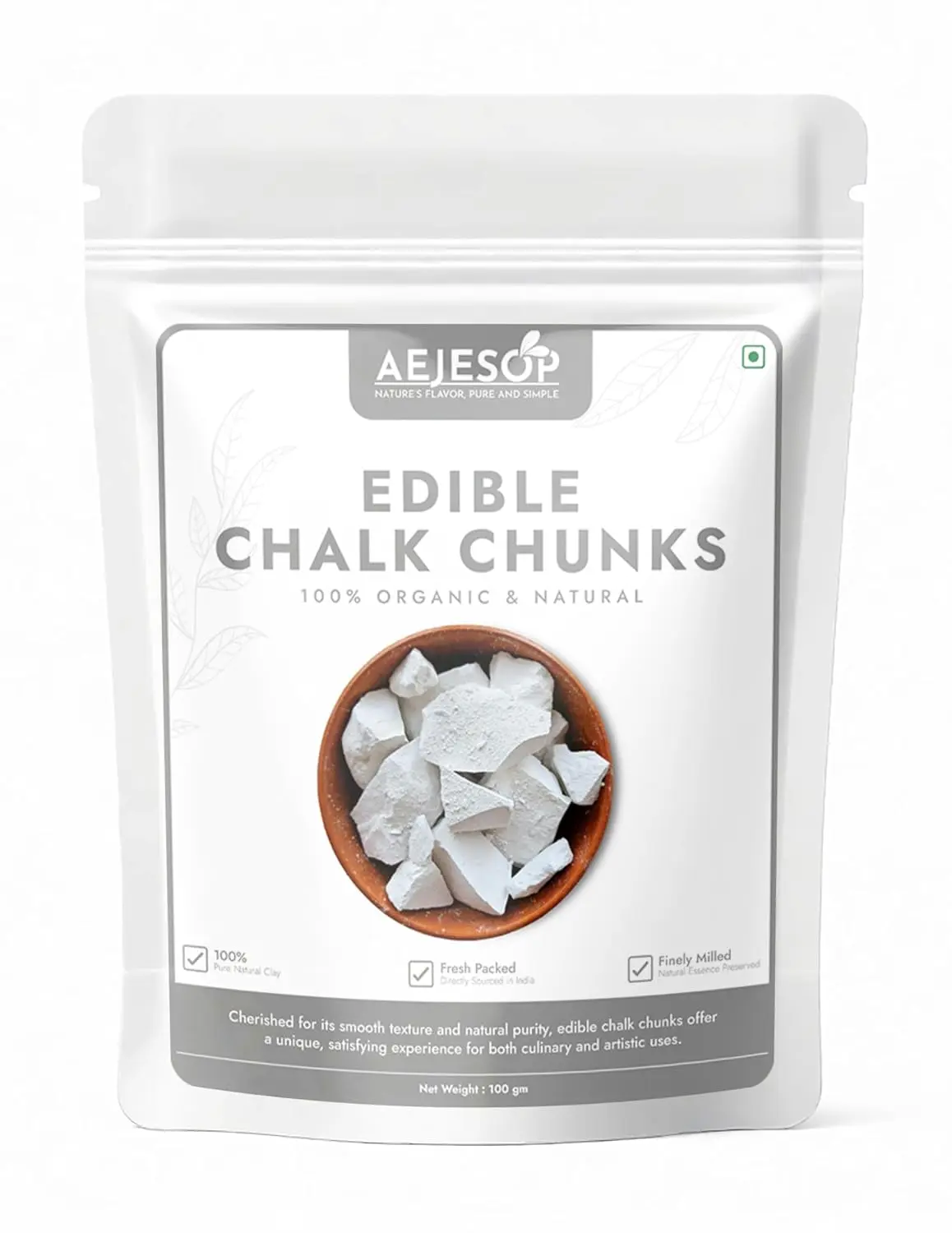 AEJESOP BELGOROD edible Chalk chunks, natural chalk, eating chalk, 3.5oz (100g)