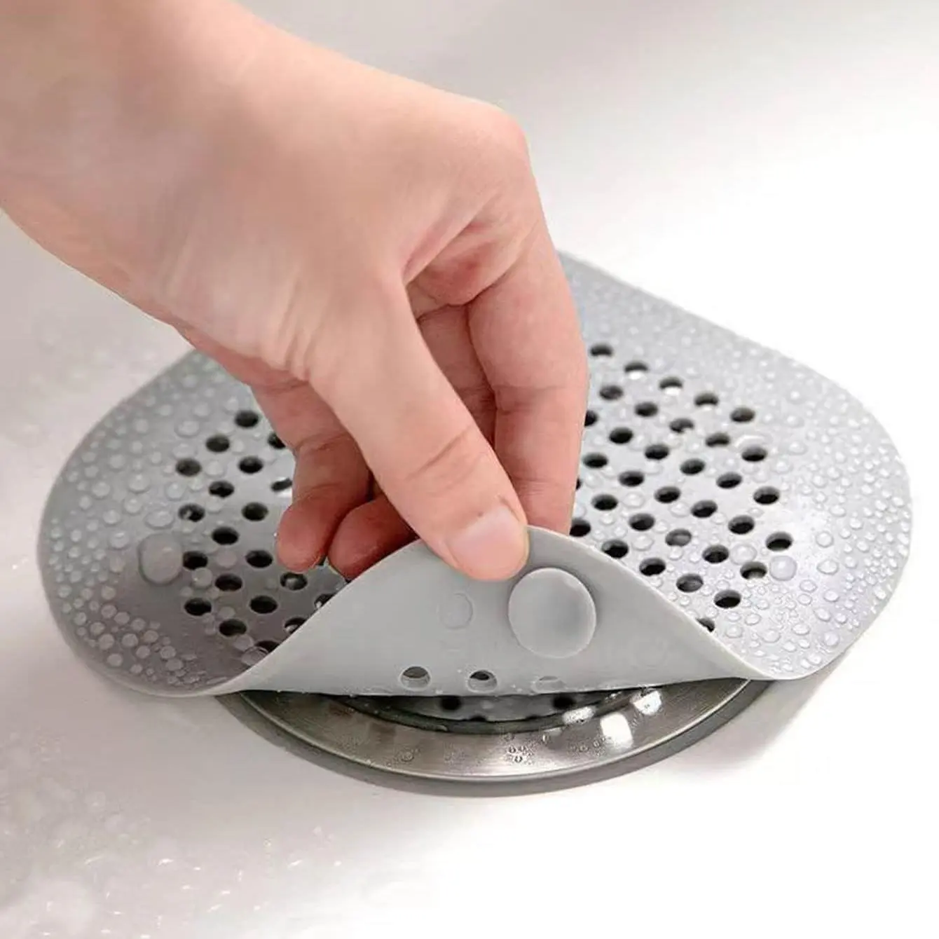 Rubber Hair Catcher, 1 Count Sink Drain Hair Stopper, Anti Clogging Drainage, Universal Sink Stopper, Bathroom Shower Drain Cover for Home Toilet Washroom, Bathtub Faucet Filter, Bathroom Accessories, Bathroom Necessities, Bathroom Gadgets