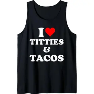 Men's Sports Tank Top - Funny "I Love Titties And Tacos" Graphic, Smooth Casual Fitness Wear for Gym & Workout