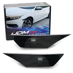 Honda Civic 2016-2021, JDM Black Smoked Lens Front Side Marker Lamp Housings LH RH Assembly