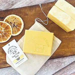Lemon Zest Goat Milk Bar Soap, 4.5 oz Body Wash Body Cleansing Body Care Gentle Skin Repair Cleanser Lemon Scented
