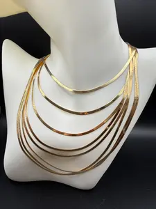 10k Gold Omega Chain 2.3 mm - Elegant Multi-Layered Design for Everyday Wear