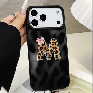 New Fashion Leopard Print M Letter Phone Case, Shockproof Design for iPhone 15/15 Plus/15 Pro/15 Pro Max/11-16 Promax