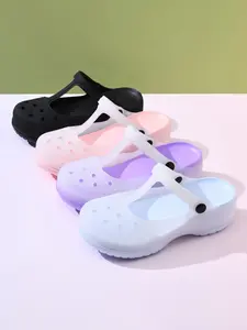 Women's Comfortable Work Shoes, Lightweight Eva Material Mary Jane Slippers, House Slippers, 4.5cm Heel, Sizes 36-40, Casual Footwear