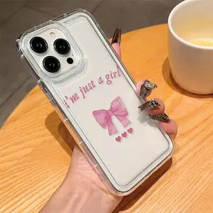 Bowknot Pattern Clear Phone Case, 1 Count Anti-drop Phone Protector Cover, Phone Accessories Compatible with iPhone 6 7 X XR XS 11 12 13 14 15 Pro Max