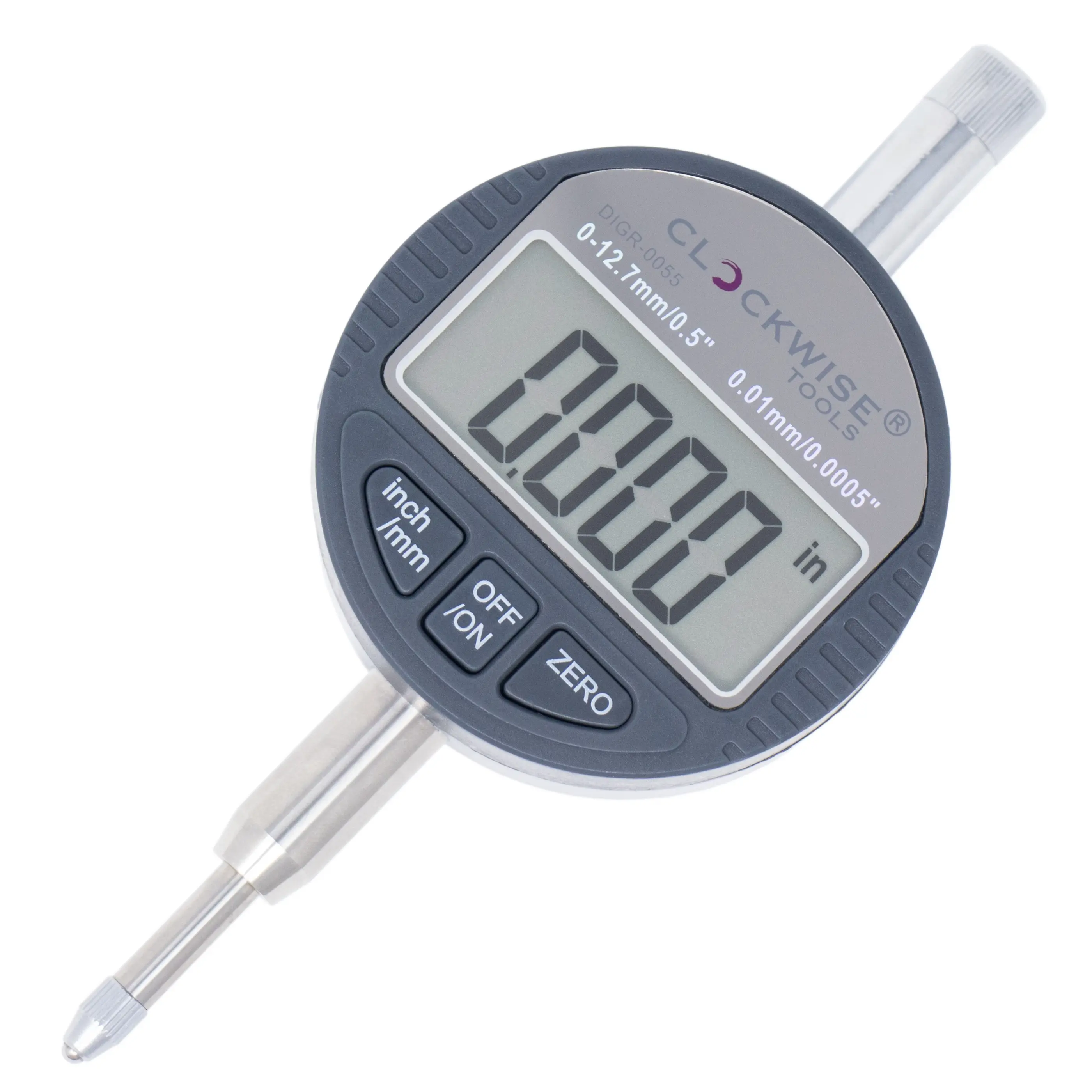 Clockwise Tools 0-0.5 Inch/12.7mm Digital Indicator, Inch and mm Conversion
