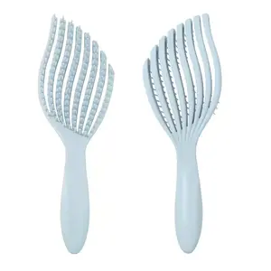 Detangler Brush for Curly Hair, Flexible Hair Brush, Curl Defining Brush – for Detangling with Soft Strands, Easily Combs Through Wet or Dry, Thick Curly Hair (Blue)