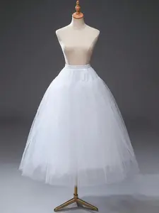 Women's Lightweight Sheer Mesh Skirt Petticoat, 100cm Length, No Hoop, 4-Layer Mesh Support, Elegant Chic Underdress for Dresses