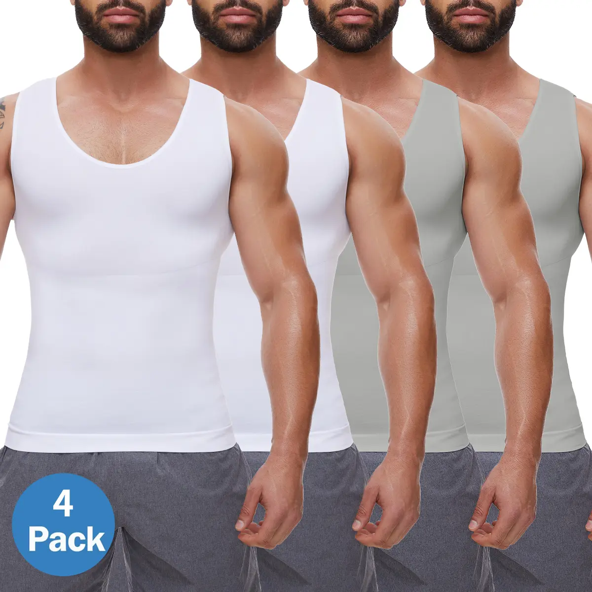 White (2 Pack)+Gray (2 Pack)