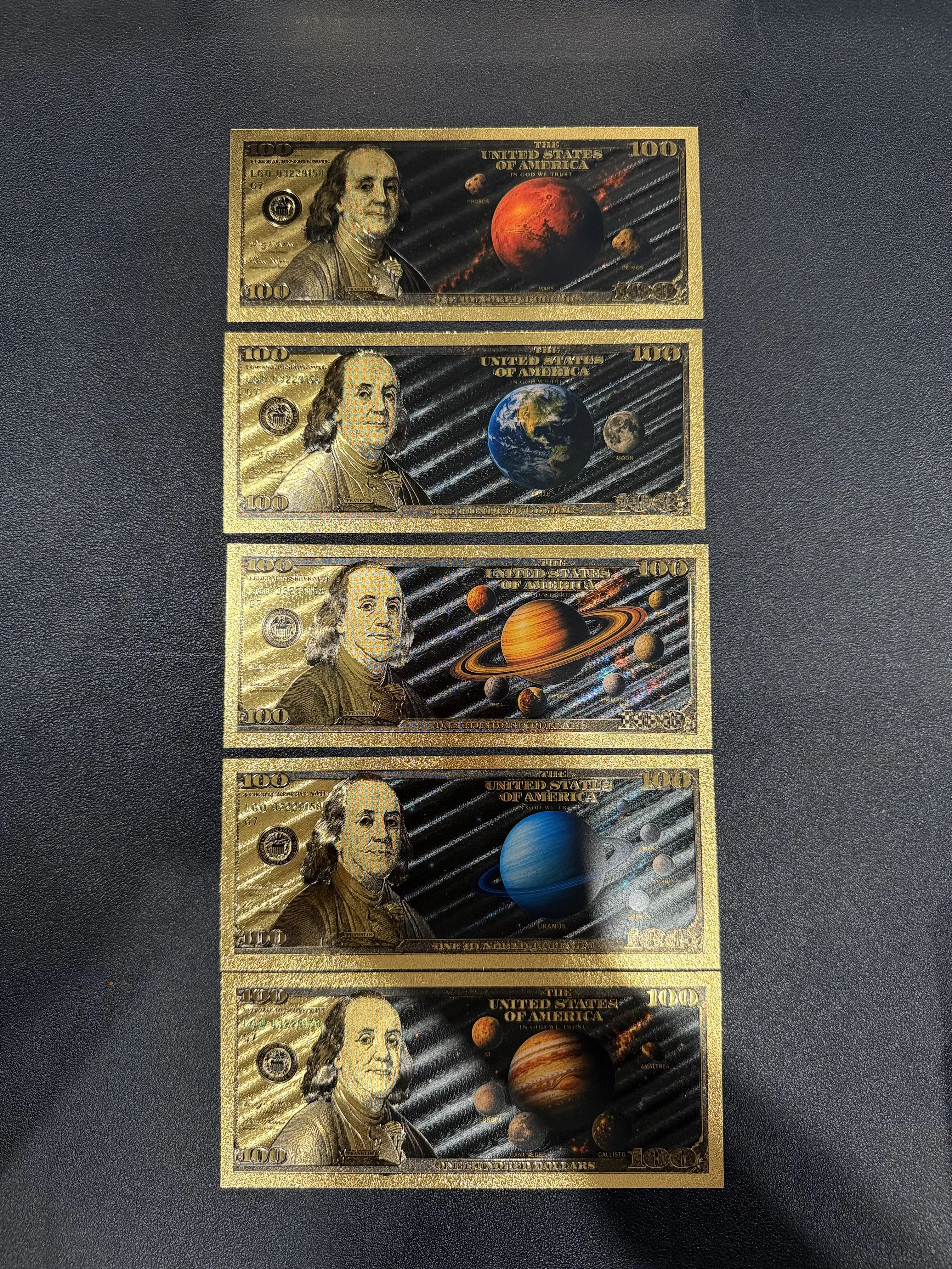 5 Planets with Moons = Gold Foils