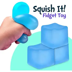 Sensory Stress Cube High-Density Gel Filled Squishy Toy with Matte Texture for Kids & Adults Calming Anxiety Relief Fidget Stress Ball Autism-Supportive