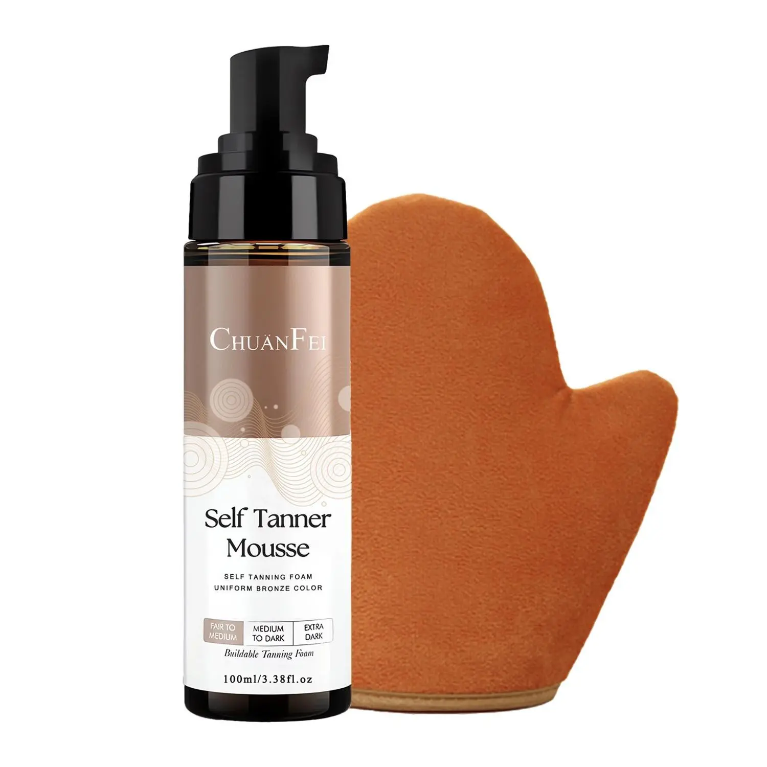 Natural Ancient Copper Sunless Self Tanner, Safe Tan, Glossy Skin, Suitable for Body and Face, Unisex, Cruelty-Free, Moisturizing Skincare, Bronzing Mousse, Self Tanning Mousses