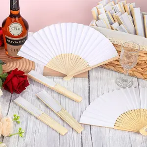 Ladies' White Paper Handheld Paper Fans, Party Gifts, Personalized, Decorative Flower Design Handheld Folding Fans, Birthday Gifts, Folding Folding Fans, Church Brides, Wedding Parties, Ball Gifts, And Home Decorations, Decorations Supplies, Home Goods
