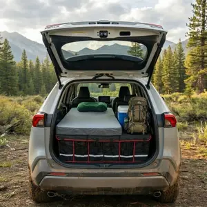 Roamlen Stowbed Folding Car Bed Set with Storage Box for Single Person