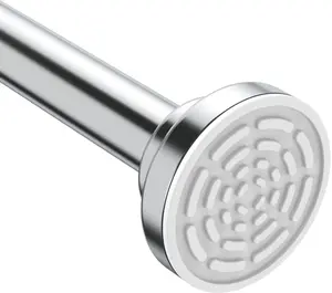 Shower Curtain Rod Tension - 26-76 Inch Never Rust Non-Slip Spring Tension Curtain Rod No Drilling Stainless Steel Curtain Rod Use Bathroom Kitchen（Silver）